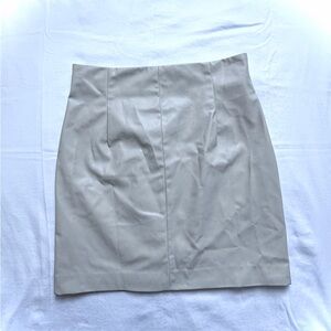H&M Light Gray Faux Leather Mini Skirt